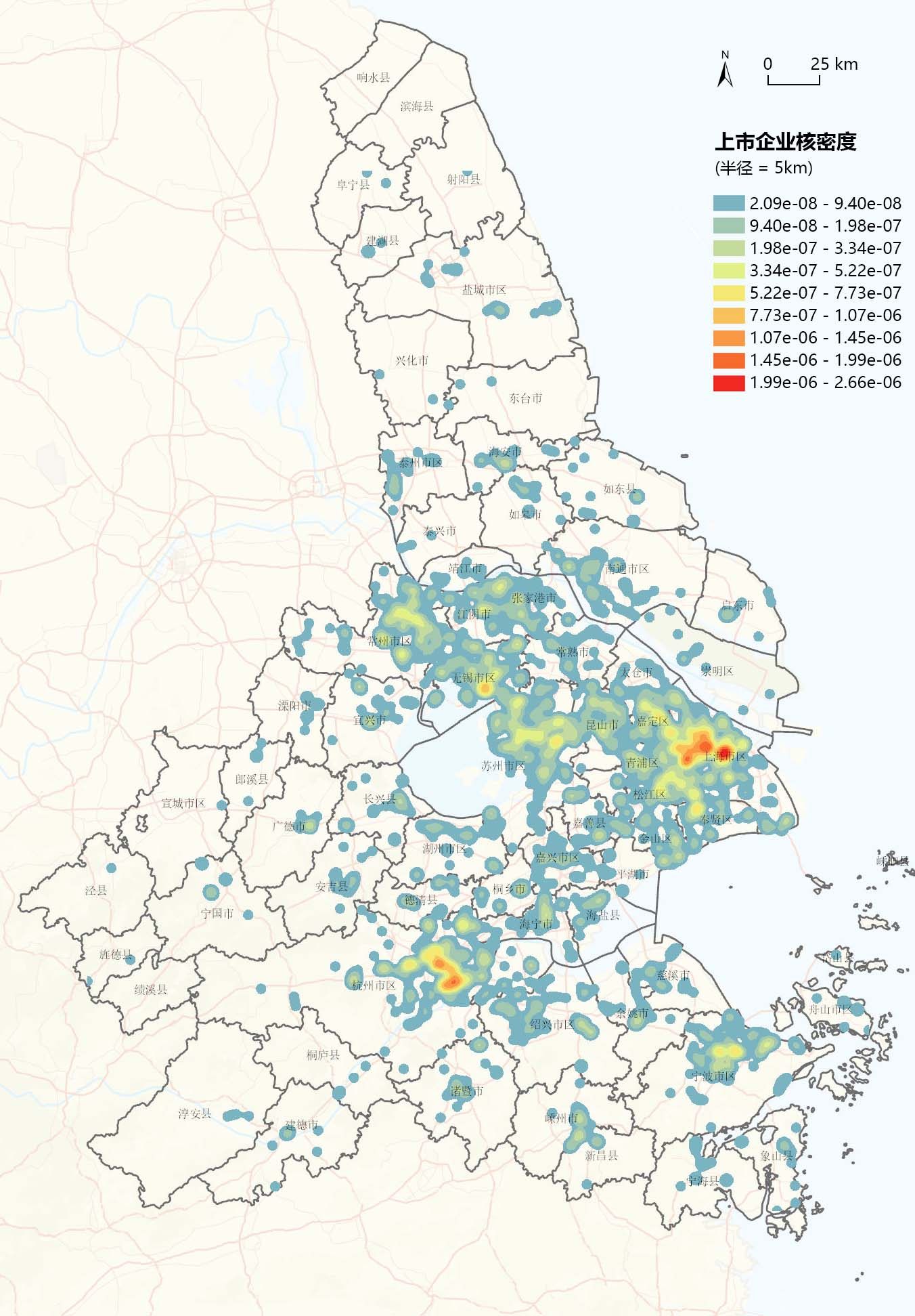 上市企业空间分布分析图
